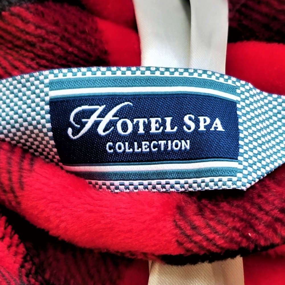 Mens Bathrobe Hotel Spa Plush Plaid One-Size NEW - Picture 4 of 6